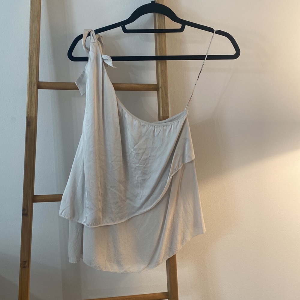 Silk One Shoulder Top Aritzia